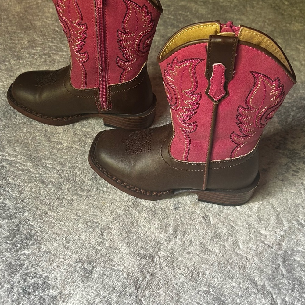 Roper Kids Boots in Pink and Brown